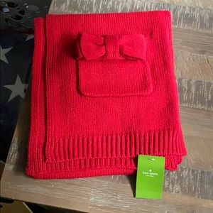 Kate Spade knit bow scarf NWT